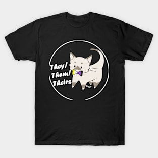 They/Them/Theirs Pronouns Kitty (v3) T-Shirt